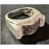 Image 1 : Sterling Silver 925 Ring with Black and Clear Stones