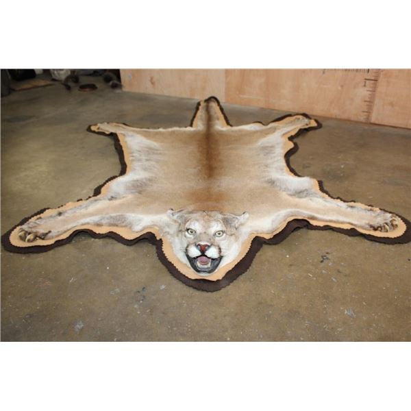 MOUNTAIN LION or COUGAR Hide Rug with Double Felted Backing