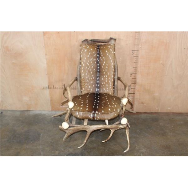ELK Antler CHAIR with AXIS DEER Hide Cushions