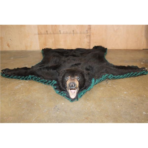 Big BLACK BEAR Rug with its Head and a Double Felted Backing