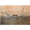 Image 1 : XXL Polished Set of TEXAS LONGHORNS with a "Texas Twist" and Tooled Leather Accents