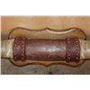 Image 3 : XXL Polished Set of TEXAS LONGHORNS with a "Texas Twist" and Tooled Leather Accents
