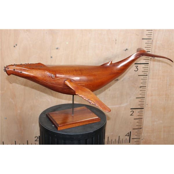 Hand-carved Wood WHALE Sculpture by W. Jacobsen