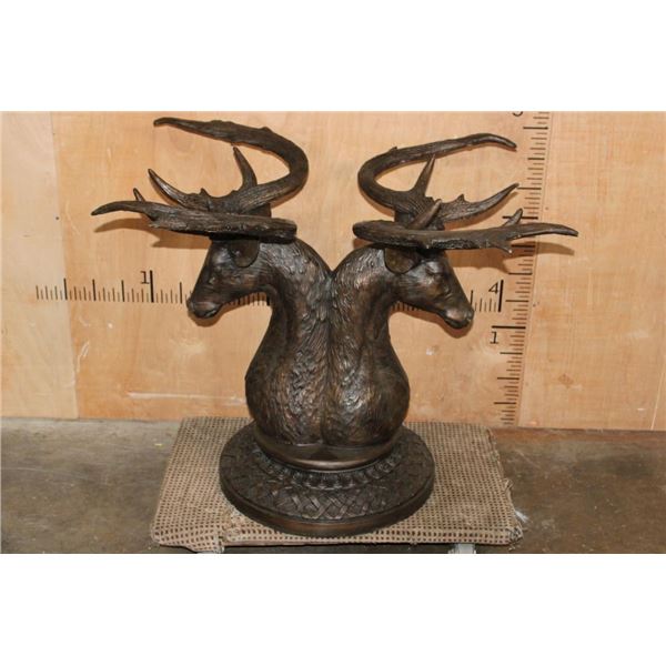 XL BRONZE Double Stag Head Table Base