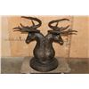 Image 1 : XL BRONZE Double Stag Head Table Base