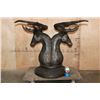 Image 2 : XL BRONZE Double Stag Head Table Base