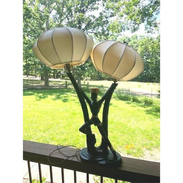 1954 Colonial Art Creations Inc. African Style LAMP signed by "S. Nardi"