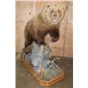 Image 2 : XXL Life-sized BROWN BEAR or GRIZZLY BEAR on a Decorative Rock Base with Wheels