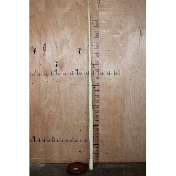 Reproduction NARWHAL Tusk with a Wood Stand