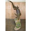 Image 1 : XL "Swimming" CROCODILE on a Decorative Base