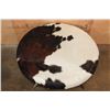 Image 3 : Rustic Tri-color COWHIDE Table or Ottoman with Polished Cow Horn Legs