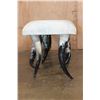 Image 4 : Rustic Upholstered  COWHIDE Bench Seat with Polished Cow Horn Legs