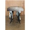 Image 6 : Rustic Upholstered  COWHIDE Bench Seat with Polished Cow Horn Legs