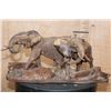 Image 1 : Leadwood Carving of Elephants signed "T. Tshuma"