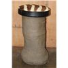 Image 4 : Reproduction ELEPHANT Foot Bar Stool with *Real* Zebra Hide Covered Cushion