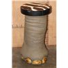 Image 1 : Reproduction ELEPHANT Foot Bar Stool with *Real* Zebra Hide Covered Cushion