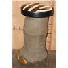 Image 3 : Reproduction ELEPHANT Foot Bar Stool with *Real* Zebra Hide Covered Cushion