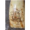 Image 3 : Antique SPERM WHALE Tooth with Scrimshaw of a Whaling Ship
