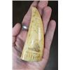 Image 1 : Antique SPERM WHALE Tooth Scrimshawed with a Whaling Ship and Phrase