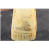 Image 4 : Antique SPERM WHALE Tooth Scrimshawed with a Whaling Ship and Phrase