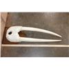 Image 6 : WALRUS Skull Upper Mask with its Ivory Tusks Mounted on a Wood Plaque