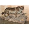 Image 1 : Big Life-sized "Snarling" WOLF on a Natural Base with Wheels