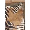 Image 3 : Big ZEBRA Hide Rug with Carpet Backing and Leather Piping