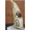 Image 3 : Antique Scrimshawed WHALE Tooth on a Custom Marble Display Stand