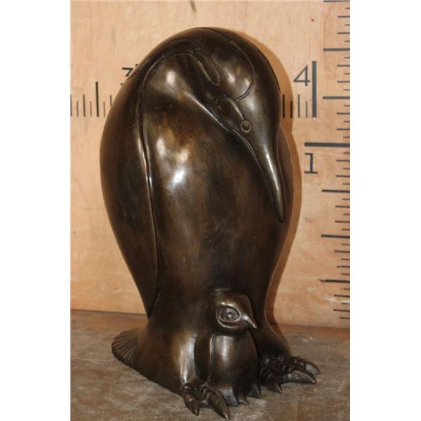 XL Bronze Mother PENGUIN with her Baby Sculpture