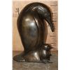 Image 2 : XL Bronze Mother PENGUIN with her Baby Sculpture