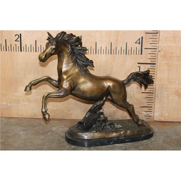 XL "Prancing" HORSE Bronze Sculpture on a Marble Base