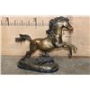 Image 3 : XL "Prancing" HORSE Bronze Sculpture on a Marble Base