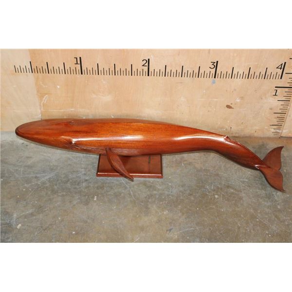 XXL Vintage Hand-carved Wood WHALE Sculpture by Walt Jacobsen Numbered "No. 6"