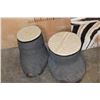 Image 6 : (5) Piece *Real Skin* ELEPHANT Foot Table with a Removable ZEBRA Hide Tabletop
