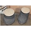 Image 7 : (5) Piece *Real Skin* ELEPHANT Foot Table with a Removable ZEBRA Hide Tabletop