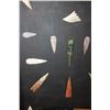 Image 5 : Giant Display of (20) ARROWHEADS and (2) Hand-knapped Stone KNIVES in an Open Display Frame