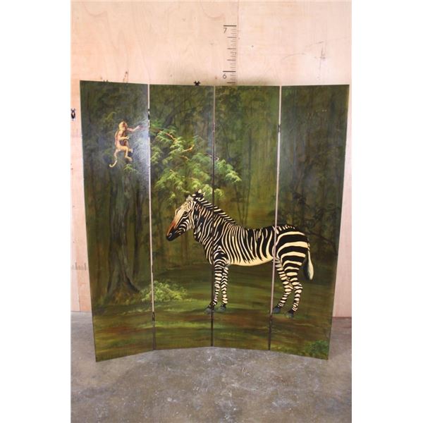 Don Andres Designers Hand-painted 4 Panel Folding Room Divider or Screen
