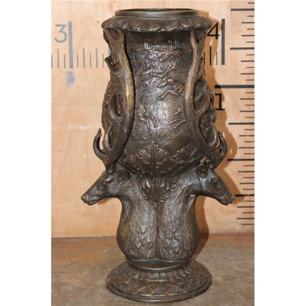 Large Bronze Deer Stag Antler PLANTER or URN Sculpture