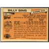 Image 2 : 1981 TOPPS NFL BILLY SIMS (HOF) ROOKIE CARD
