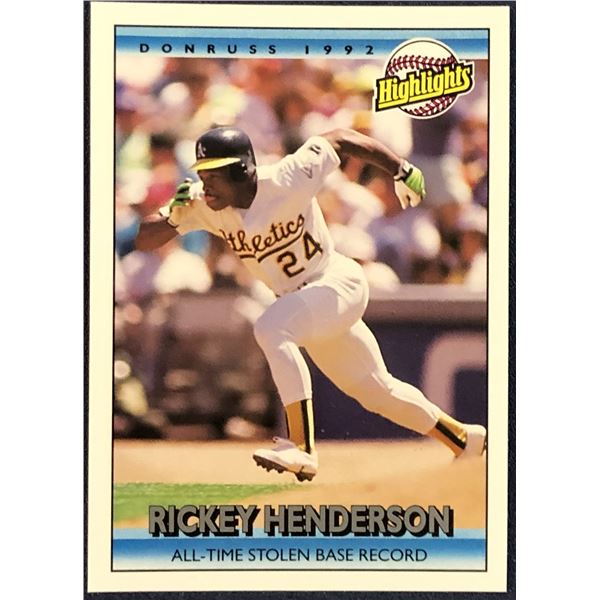 1992 DONRUSS BASEBALL RICKEY HENDERSON (HOF)