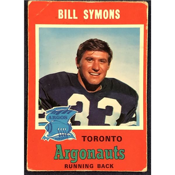1971 O-PEE-CHEE CFL BILL SYMONS