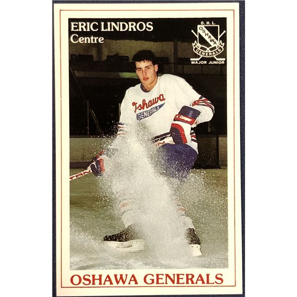 1989-90 OHL OSHAWA GENERALS POLICE CARD - ERIC LINDROS (HOF)