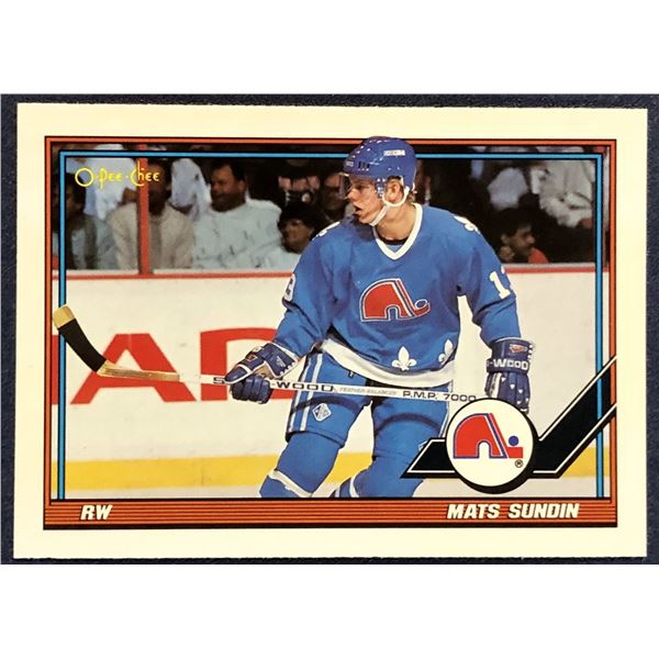 1991-92 O-PEE-CHEE NHL MATS SUNDIN (HOF) ROOKIE CARD