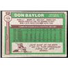 Image 2 : 1976 TOPPS DON BAYLOR