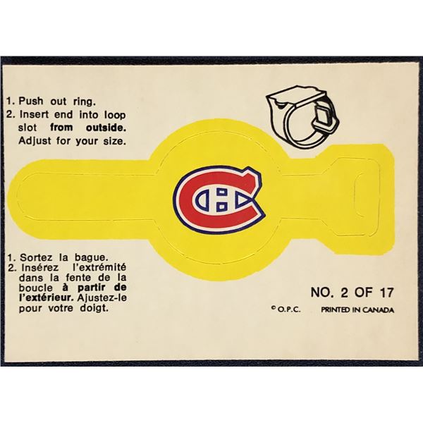 1973-74 O-PEE-CHEE NHL INSERT RING - MONTREAL CANADIENS