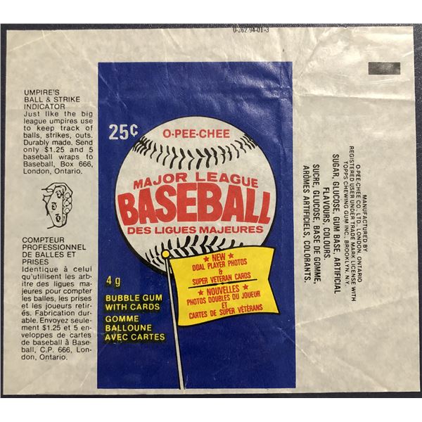 1983 O-PEE-CHEE BASEBALL WRAPPER