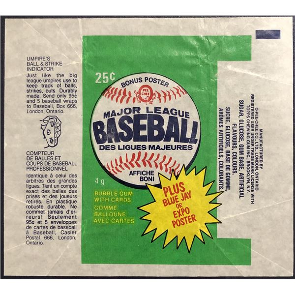1981 O-PEE-CHEE BASEBALL WRAPPER