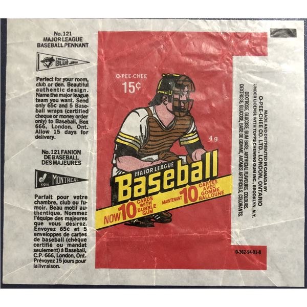1978 O-PEE-CHEE BASEBALL WRAPPER
