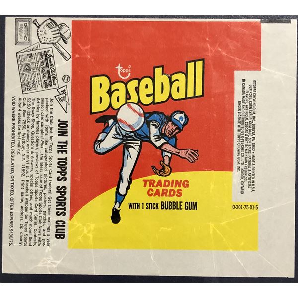 1975 TOPPS BASEBALL WRAPPER