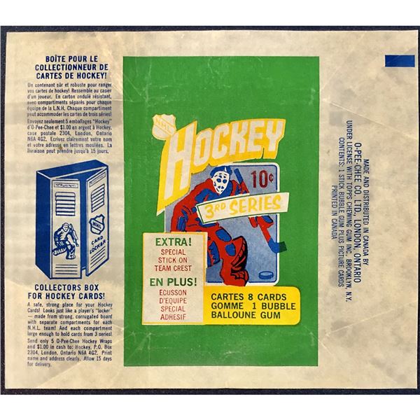 1972-73 O-PEE-CHEE NHL HOCKEY 3rd SERIES WRAPPER